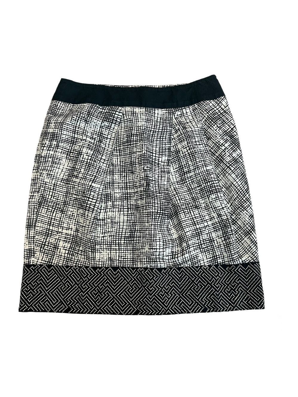 Weekend Max Mara linen black white all over print mini skirt Sz 2